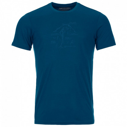 Функционална мъжка тениска  Ortovox 120 Tec Lafatscher Topo T-Shirt син
