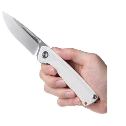 Сгъваем нож Acta non verba Z200 BB, Stonewash/Plain Edge, G10 бял white