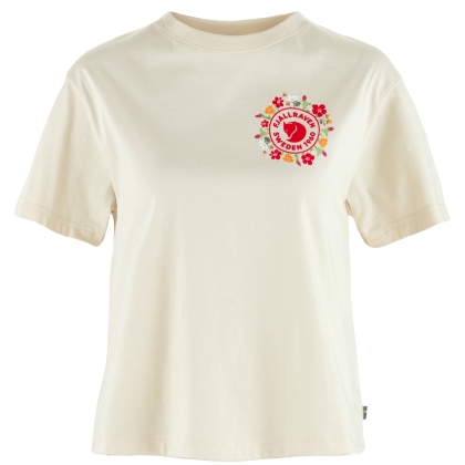 Дамска тениска Fjällräven Fjällblomster Logo T-shirt W бял Chalk White