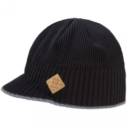 Плетена шапка от мериносана вълна Kama A115 черен Black
