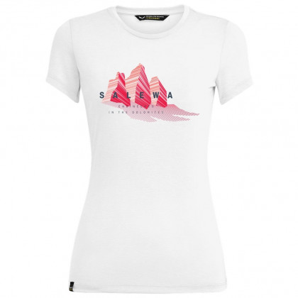 Дамска тениска Salewa Lines Graphic Dry W T-Shirt. бяло/червен