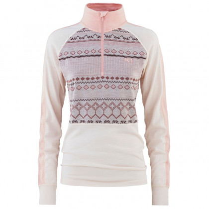 Дамски пуловер Kari Traa Tuva Half Zip бял/розов