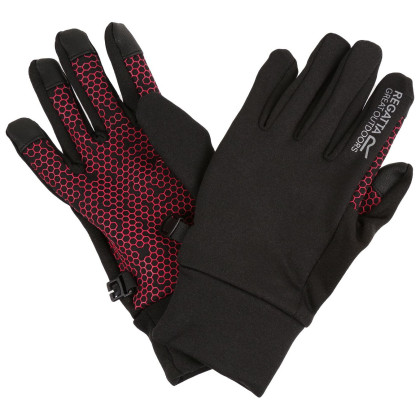 Детски ръкавици Regatta Grippy Gloves II черно/розово Black/Pink Potion