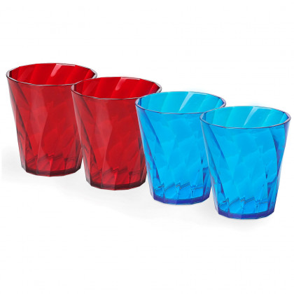 Комплект чаши Omada Tritan Water glass Set 0.35 l червен/син