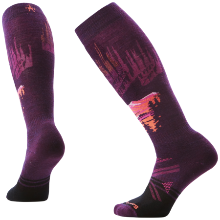 Скиорски чопапи Smartwool W Ski Full Cushion Alpine Auroras тъмно лилав/розов PURPLE IRIS