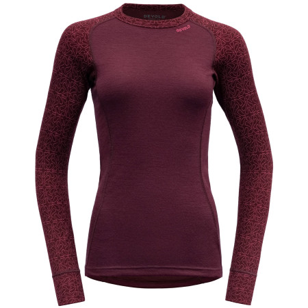 Дамска тениска Devold Duo Active Woman Shirt винен Port
