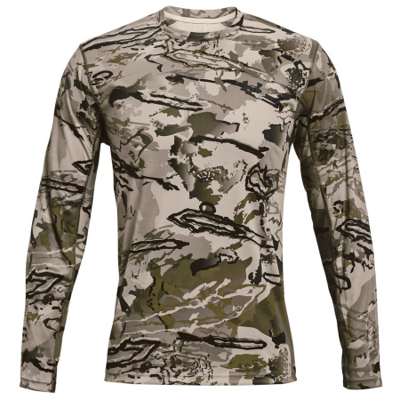 Мъжка тениска Under Armour Iso-Chill Brush Line LS сив UaBarrenCamo//Black