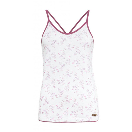 Дамска тениска без ръкав Chillaz Massouri Watercolor Floral бяло/червен