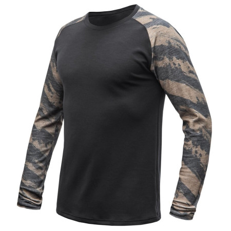 Функционална мъжка тениска Sensor Merino Blend Impress черен/кафяв černá/brush