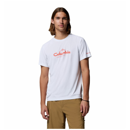 Мъжка тениска Columbia Zero Rules™ Light SS Graphic Crew бял White, Scripted Peaks