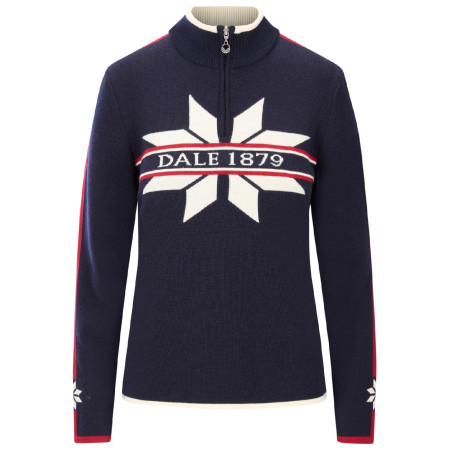 Дамски пуловер Dale of Norway Nåle Fem Sweater синьо/бял Navy Offwhite Red Rose