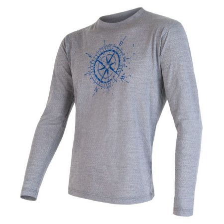 Мъжка тениска Sensor Merino Wool PT Компас дълъг ръкав сив Grey