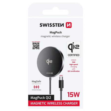 Безжично зарядно устройство Swissten MagPuck
