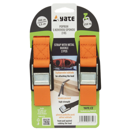 Каишки Yate s kovovou sponou 2,5x300 оранжев