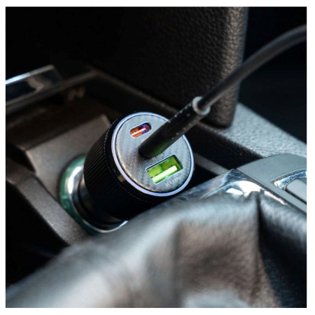 Адаптор Swissten Car Charger 2x USB-C PD + USB-A, 95 W + cabel USB-C / USB-C, 1 m