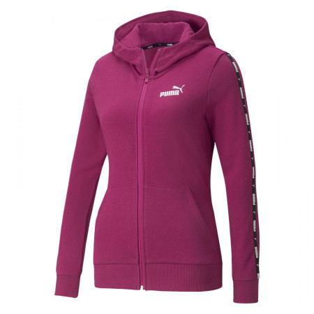 Дамски суичър Puma Power Tape Full-Zip Hoodie TR розов