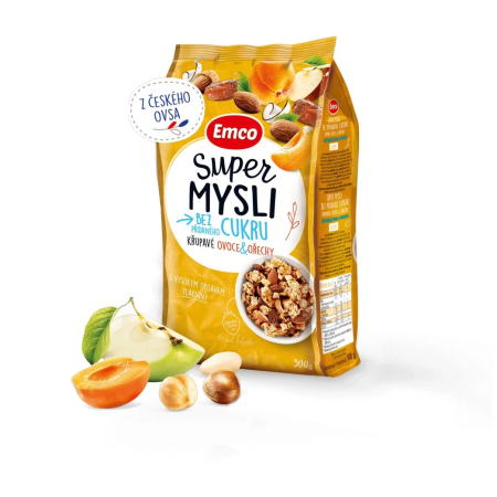 Müsli Emco Super мюсли без добавена захар с плодове и ядки 500 г