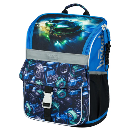 Ученическа раница за 1-ви - 4-ви клас Baagl Zippy син/черен Závodní auto