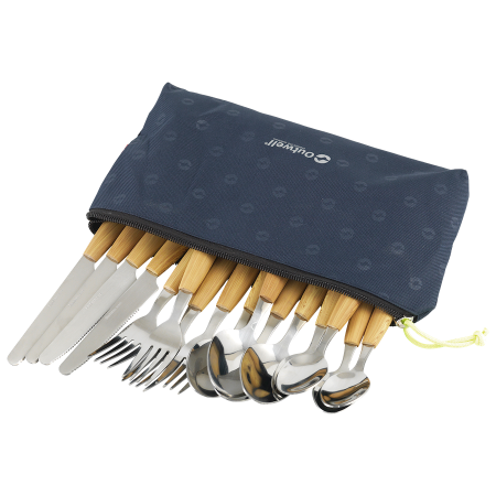 Комплект прибори Outwell Calella Pouch Cutlery Set кафяв Black