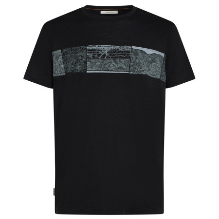 Мъжка тениска Icebreaker Men Merino 150 Tech Lite SS Tee Elevation Line черен Black
