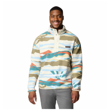 Мъжки суитшърт Columbia Helvetia™ II Printed Half Snap Fleece бял/син Chalk Rogue Valley