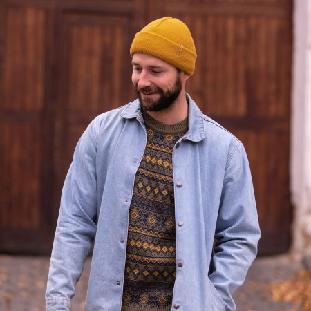 Плетена шапка от мериносана вълна Kama A159