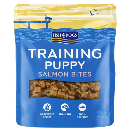Лакомства за кучета Fish4Dogs Training Salmon Bites Puppy 80g