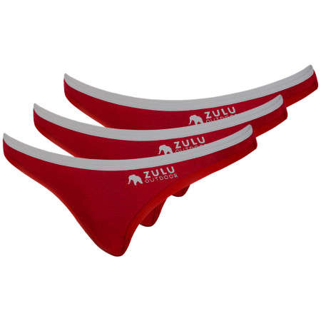 Дамски бикини бразилиани Zulu Bambus 210 Comfort 3-pack червен/сив