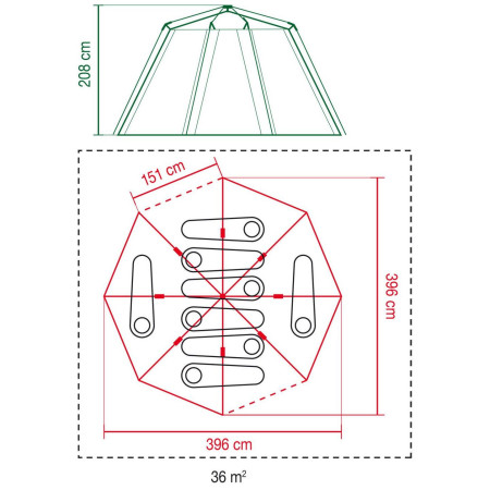 Голяма семейна палатка Coleman Cortes Octagon 8 Blue