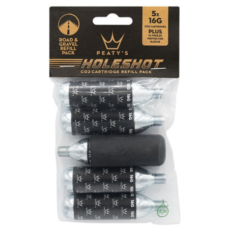 Помпа Peaty´s Holeshot Co2 Bombičky 5 Ks - Road & Gravel черен