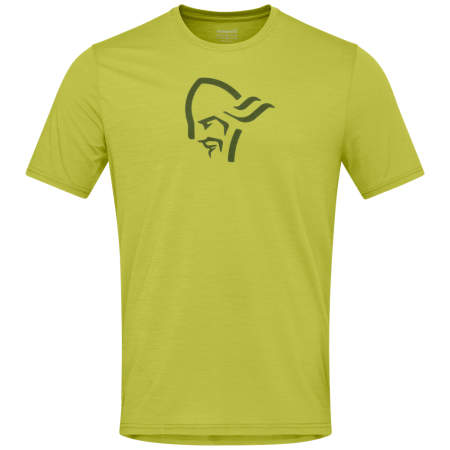 Мъжка тениска Norrona femund equaliser merino T-shirt златен Golden Lime