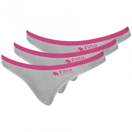 Дамски бикини бразилиани Zulu Bambus 210 Comfort 3-pack сив-лилав