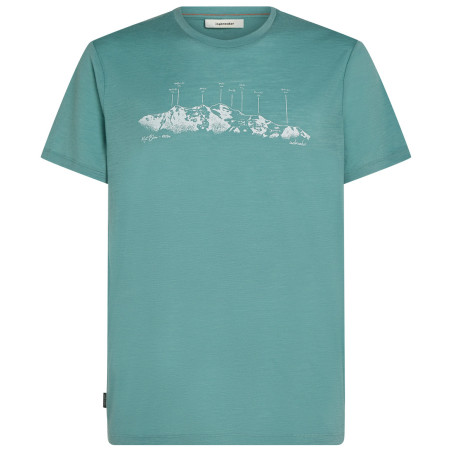 Мъжка тениска Icebreaker Men Merino 150 Tech Lite SS Tee The Peaks светло син Hydro