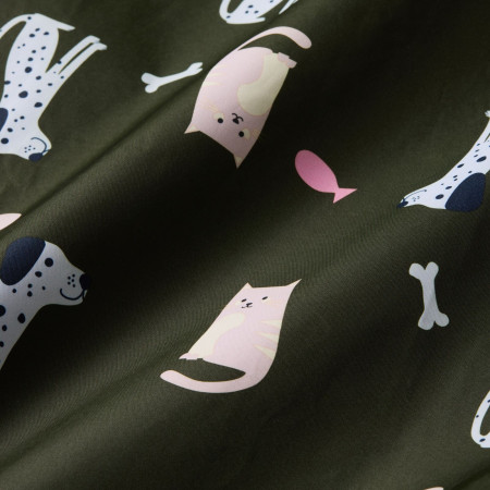 Детски дъждобран Regatta Junior Changing Robe Dark Khaki Cat Dog