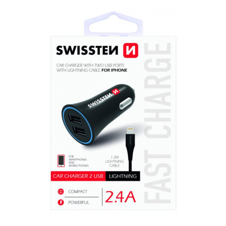 Адаптер за кола Swissten Car Charger + Lightning Cable