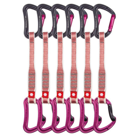 Комплект примка с карабинери Ocún Raven Qd Zoom 20 Cm 6-Pack розов Pink