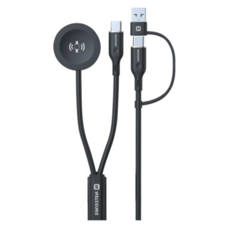Кабел за зареждане и пренос на данни Swissten Wireless magnetic charging cable 2in1 for Samsung Watch + USB-C 1,2 m
