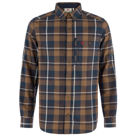 Мъжка риза Fjällräven Fjällglim Regular Shirt M кафяв Wood Brown-Black Oak