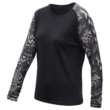 Dámské funkční triko s dlouhým rukávem Sensor Merino Blend Impress черен/сив černá/zebra