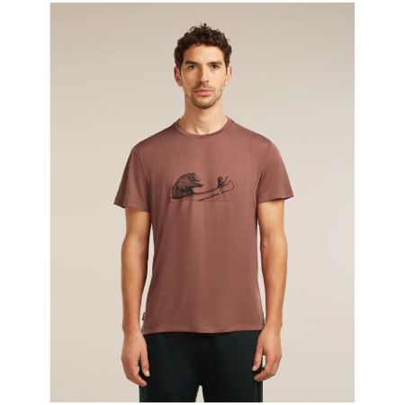 Функционална мъжка тениска Icebreaker Merino Blend Core SS Tee Canoe Companions тухлен CAROB