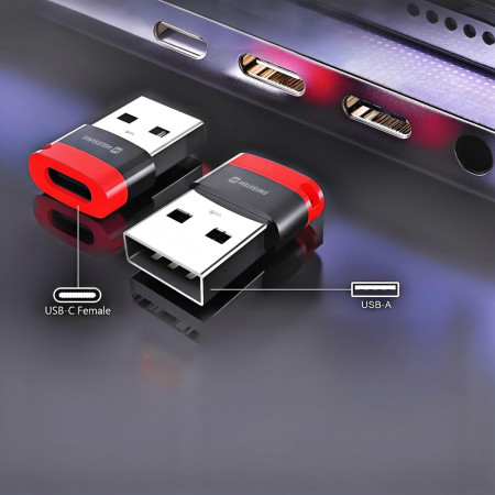 Адаптор Swissten Dataguard With Data Blocking USB-A (Male) / USB-C (Female)