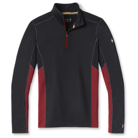 Функционален мъжки суичър Smartwool M Merino Sport 150 Long Sleeve 1/4 Zip черен/червен TibetanRedHeatherBlack