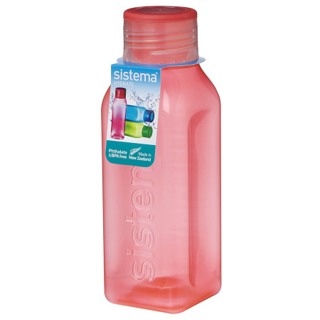 Бутилка Sistema Square 475ml червен