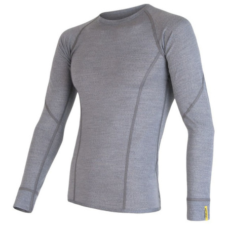 Функционална мъжка тениска Sensor Merino Wool Active дълъг ръкав сив Grey