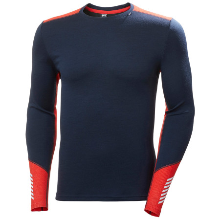 Функционална мъжка тениска Helly Hansen Lifa Merino Midweight Crew син/червен Navy