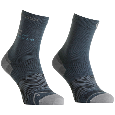 Дамски мериносови чорапи Ortovox Alpine Light Comp Mid Socks W сив/син Dark Arctic Grey