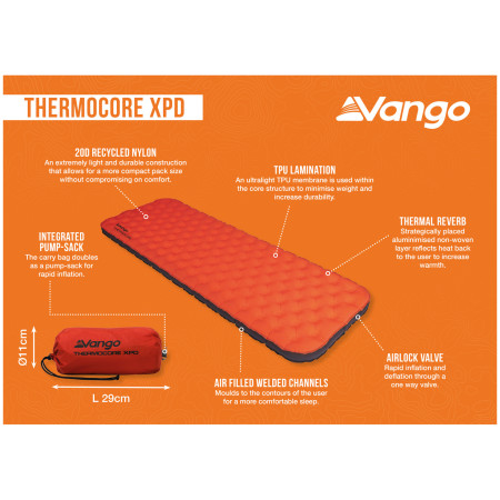 Надуваема постелка Vango Thermocore XPD