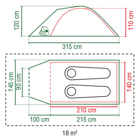 Палатка за 2 души Coleman Darwin 2+