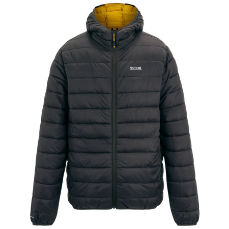 Мъжко капитонирано яке Regatta Hooded Marizion сив/жълт Ash(Sunset)