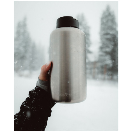 Бутилка от неръждаема стомана Klean Kanteen Wide w/Wide Loop Cap - brushed stainless 1900 ml